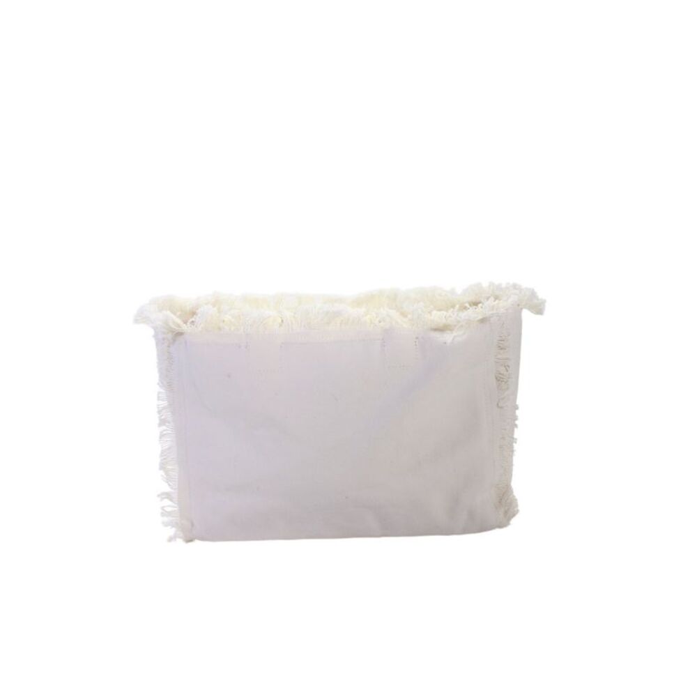 Ahdorned Womens Zipper Closure Gold Tone Large Clutch Handbag White